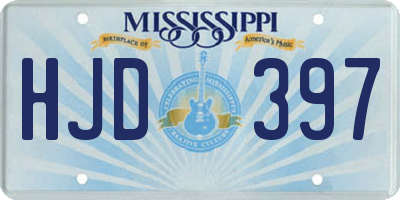 MS license plate HJD397