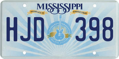 MS license plate HJD398