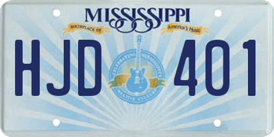 MS license plate HJD401