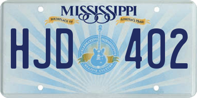 MS license plate HJD402