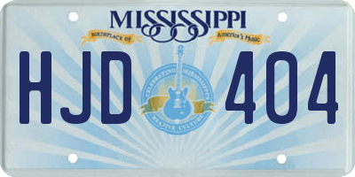 MS license plate HJD404
