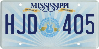 MS license plate HJD405