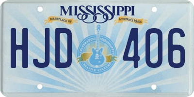 MS license plate HJD406