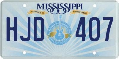 MS license plate HJD407