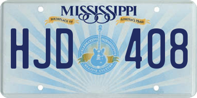 MS license plate HJD408