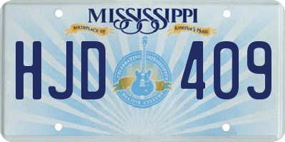 MS license plate HJD409