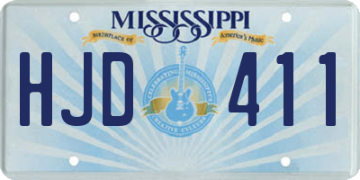 MS license plate HJD411