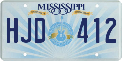 MS license plate HJD412