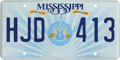 MS license plate HJD413