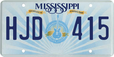 MS license plate HJD415