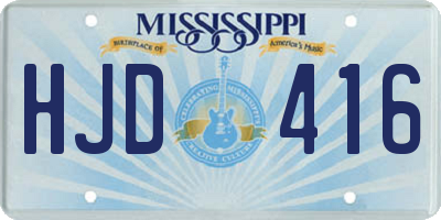 MS license plate HJD416