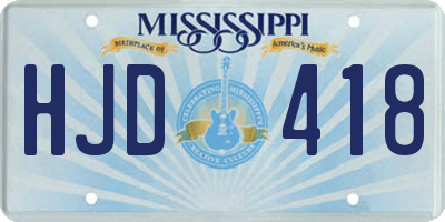 MS license plate HJD418