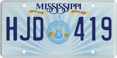 MS license plate HJD419