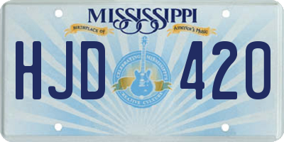 MS license plate HJD420