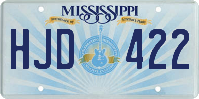 MS license plate HJD422