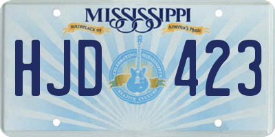 MS license plate HJD423