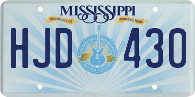 MS license plate HJD430