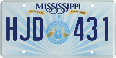 MS license plate HJD431