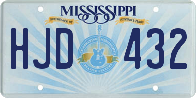 MS license plate HJD432