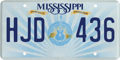 MS license plate HJD436