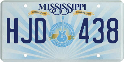 MS license plate HJD438