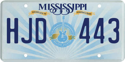 MS license plate HJD443