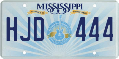 MS license plate HJD444