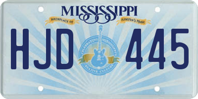MS license plate HJD445