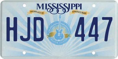 MS license plate HJD447