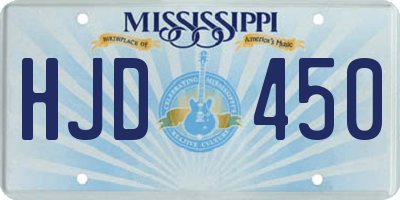 MS license plate HJD450