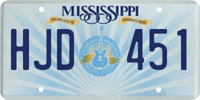 MS license plate HJD451