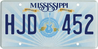 MS license plate HJD452