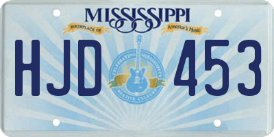 MS license plate HJD453