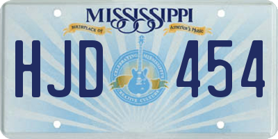 MS license plate HJD454