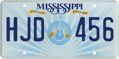 MS license plate HJD456