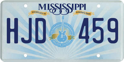 MS license plate HJD459