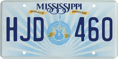 MS license plate HJD460