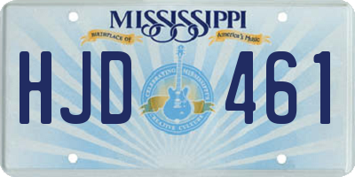 MS license plate HJD461