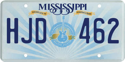 MS license plate HJD462