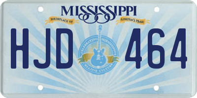MS license plate HJD464