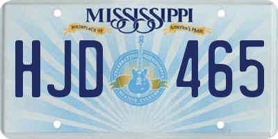 MS license plate HJD465