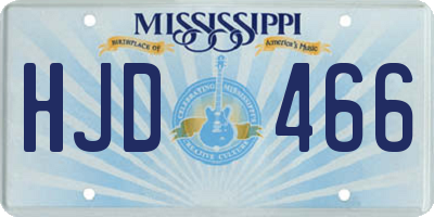 MS license plate HJD466