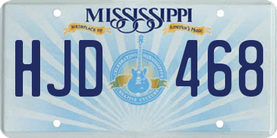 MS license plate HJD468