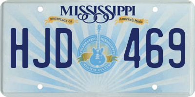 MS license plate HJD469