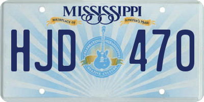 MS license plate HJD470