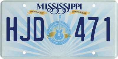 MS license plate HJD471