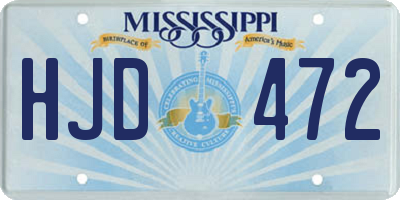 MS license plate HJD472