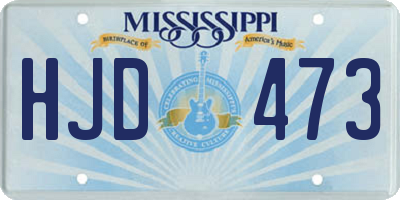 MS license plate HJD473