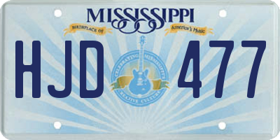 MS license plate HJD477