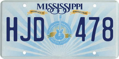 MS license plate HJD478